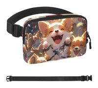 Marsupio estetico con fenicottero chiaro di luna per uomini e donne, marsupio con tracolla regolabile, borsa a tracolla alla moda ovunque per viaggi all'aperto, corsa, escursionismo, Multicolore 10.,