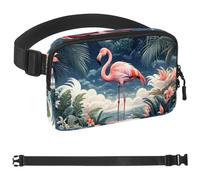 Marsupio estetico con fenicottero chiaro di luna per uomini e donne, marsupio con tracolla regolabile, borsa a tracolla alla moda ovunque per viaggi all'aperto, corsa, escursionismo, Multicolore 09,
