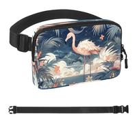 Marsupio estetico con fenicottero chiaro di luna per uomini e donne, marsupio con tracolla regolabile, borsa a tracolla alla moda ovunque per viaggi all'aperto, corsa, escursionismo, Multicolore 05,