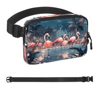 Marsupio estetico con fenicottero chiaro di luna per uomini e donne, marsupio con tracolla regolabile, borsa a tracolla alla moda ovunque per viaggi all'aperto, corsa, escursionismo, Multicolore 10.,