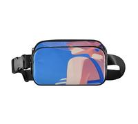 Marsupio estetico da donna blu cielo profondo alla moda per donne uomini adolescenti mini borsa a tracolla antifurto con cinghia regolabile per viaggi vacanze corsa, Pesce Combattente Estetico, 1 size