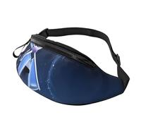 Marsupio estivo a forma di anguria, per donne e uomini, alla moda, regolabile, per allenamento, corsa, viaggi, stile casual, Mulino a vento Blu, Taglia unica
