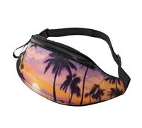 Marsupio estivo a forma di palma, grande marsupio alla moda per donne e uomini, tasche sicure con cerniera regolabile, per viaggi, feste, sport, corsa, escursionismo, uso quotidiano, 3D, Taglia unica