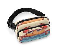 Marsupio estivo alla moda con granchio, borsa da cintura con tracolla regolabile e tasche con cerniera, borse a tracolla per viaggi, casual, ciclismo, corsa, escursionismo