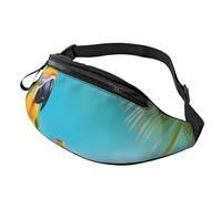 Marsupio estivo con pappagallo, ananas, uccelli, unisex, impermeabile, sportivo, alla moda, borsa a tracolla con cinturino regolabile, grande borsa a tracolla per viaggi ed escursioni