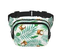 Marsupio estivo con stampa di albero di cocco, elegante e pratico, regolabile, perfetto per viaggi e attività all'aperto, Nero , Taglia unica