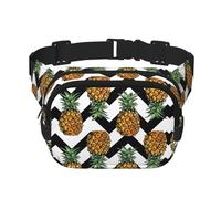 Marsupio estivo con stampa di ananas quadrato, per allenamento, escursionismo, corsa, viaggi, palestra, con cerniera alla moda