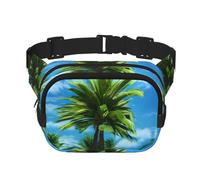 Marsupio estivo con stampa di palme, per donne e uomini, con cinghia regolabile, per viaggi, escursionismo, ciclismo