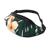 Marsupio estivo tropicale hawaiano con foglie di palma per uomo e donna, marsupio regolabile alla moda, per viaggi, sport, passeggiate, Foglie di palma hawaiane di estate tropicale, Taglia unica