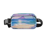 Marsupio estivo viola alle Hawaii, elegante, per donne, uomini, adolescenti, impermeabile, con cinghia regolabile, per shopping, sport, lavoro, spiaggia estiva alle Hawaii, taglia unica, Spiaggia