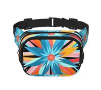 Marsupio etnico astratto a doppio strato con fiore azteco, marsupio per uomo e donna, marsupio regolabile per viaggi, escursionismo, corsa, ciclismo, festival