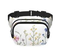 Marsupio floreale colorato a doppio strato con motivo floreale, per uomini e donne, regolabile, per viaggi, escursionismo, corsa, ciclismo, festival