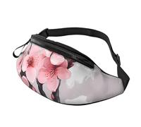 Marsupio floreale con ciliegia, grande marsupio alla moda per donne e uomini, tasche sicure con cerniera regolabile, per viaggi, feste, sport, corsa, escursionismo, uso quotidiano, 3D, Taglia unica