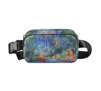 Marsupio floreale vivace - Mandala centrato - come sciarpa di seta, elegante marsupio per donne e uomini, resistente all'acqua, Fuochi d'artificio per famiglie, 1 size