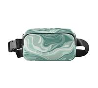 Marsupio fluido grigio verde carino per donne e uomini, mini borsa a tracolla regolabile per viaggi, palestra, lavoro, grigio-verde, taglia unica, Fluido grigio-verde, Taglia unica