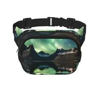 Marsupio Galaxy Aurora a doppio strato, con luce del nord, unisex, regolabile, per viaggi, escursionismo, corsa, ciclismo, festival