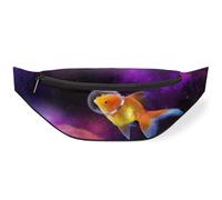 Marsupio Galaxy Gold Fish Marsupio per uomini, donne, bambini, ragazze, ragazzi, Galaxy Space Fanny Pack Sport Escursionismo Corsa Marsupio Borsetta Borsa da cintura, Colore, M, Organizer per borse