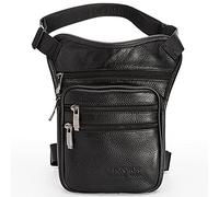 Marsupio Gamba Moto Borsa da goccia uomo in vita Crossbody Fanny Pack Belt Hip Bum Travel Ending Moto Messenger a tracolla(Noir)