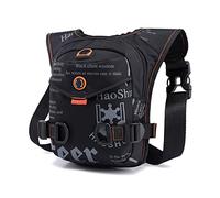 Marsupio Gamba Moto Uomini Impermeabile Goccia in nylon Gamba Borse Thigh Hip Bum Bum Bad Bag Vita Fanny Pack Travel Ending Motorcycle Tracolla Borse a tracolla Marsupio Moto Da Gamba(Color:Black Leg