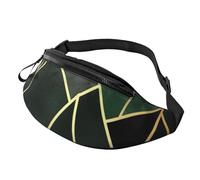 Marsupio geometrico nero e oro per uomini e donne, marsupio sportivo impermeabile alla moda borsa a tracolla borsa a tracolla con cinturino regolabile grande borsa a tracolla per viaggi escursionismo