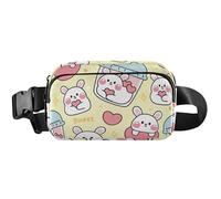 Marsupio giallo con coniglietti carini da donna, marsupio da donna, marsupio impermeabile luminoso per donne, simpatici coniglietti gialli, 20,3 x 13,5 x 5,8 cm, divertente, carino, coniglietti gialli