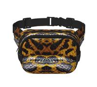 Marsupio giallo con stampa a serpente elegante e pratico, regolabile, ideale per viaggi e attività all'aperto, nero, taglia unica, Nero, Jeden rozmiar