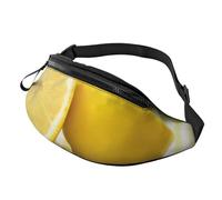 Marsupio giallo con stampa di limoni, da uomo e da donna, leggero, per viaggi, shopping ed eventi all'aperto