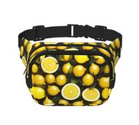 Marsupio giallo con stampa limone con cinghia regolabile quadrato doppio strato cintura unisex ovunque