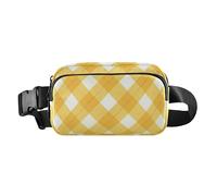 Marsupio giallo e bianco Dream Grid elegante per uomo e donna, grande capacità, con cinghia regolabile, per viaggi, corsa, escursionismo, Griglia da sogno gialla e bianca, 1 size