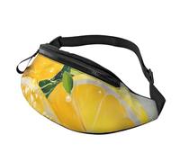Marsupio giallo limone - Marsupio grande alla moda per donne e uomini, tasche sicure con cerniera regolabile, per viaggi, feste, sport, corsa, escursionismo, uso quotidiano, 3D, Taglia unica