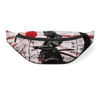 Marsupio giapponese rosso Sun Warrior per donne, uomini, ragazze, ragazzi, bambini, marsupio giapponese, marsupio, borsello da cintura per viaggi, sport, corsa, Colore, M