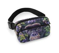 Marsupio Graffiti nella giungla, per donne e uomini, impermeabile, con cintura regolabile, borsa a tracolla casual, da viaggio, per sport, corsa, ciclismo, bianco, 20 x 13 cm, marsupio, bianco,