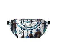 Marsupio grande a tracolla per uomo donna formula bandiere a scacchi modello petto borsa regolabile per viaggi, Acchiappasogni nativo americano, Taglia unica, Retro