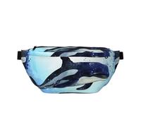 Marsupio grande a tracolla per uomo donna gallo borsa da petto regolabile per viaggi, Orca Killer Whale, Taglia unica, Retro