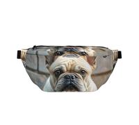 Marsupio grande a tracolla per uomo e donna Aurora Borealis marsupio regolabile in vita per viaggi, Bulldog francese., Taglia unica, Retro