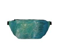 Marsupio grande a tracolla per uomo e donna, borsa a tracolla con paradiso tropicale, marsupio regolabile in vita per viaggi, Sfondo Oceano, Taglia unica, Retro