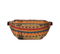 Marsupio grande a tracolla per uomo e donna carino maiale borsa da petto regolabile per viaggi, Nativi americani, Taglia unica, Retro