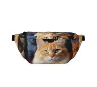 Marsupio grande a tracolla per uomo e donna, con gocce di cioccolato, biscotti, borsa da petto regolabile in vita per viaggi, Gatti Animali, Taglia unica, Retro