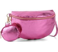 Marsupio grande, borsa a tracolla da donna, marsupio con tracolla regolabile, borsa a tracolla alla moda per corsa, escursionismo, ciclismo, Rosso rosato, Classico