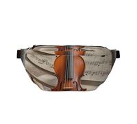 Marsupio grande borsa a tracolla per uomo donna hawaiano colorato fiore petto borsa regolabile per viaggi, Spartito Violino, Taglia unica, Retro