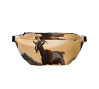 Marsupio grande con capre, regalo per godersi sport, festival, allenamento, viaggi, corsa, casual, Nero , Taglia unica