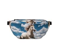 Marsupio grande con cavallo che corre, regalo per godersi sport, festival, allenamento, viaggi, corsa, casual, Nero , Taglia unica