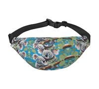 Marsupio grande con due simpatici koala per ragazzi, borsa a tracolla da viaggio, adatta per praticare sport, corsa, ciclismo, viaggi, pesca