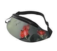 Marsupio grande con fiore e libellula, per uomo e donna, marsupio con jack per cuffie e tasche con cerniera, cintura regolabile per sport, corsa, escursionismo, campeggio, allenamento, ciclismo, 3D