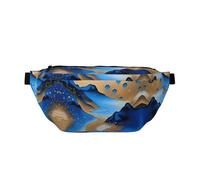 Marsupio grande con fiume e montagne, regalo per godersi sport, festival, allenamento, viaggi, corsa, casual, Nero , Taglia unica