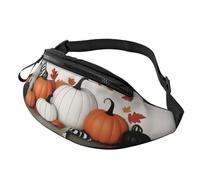 Marsupio grande con gnomo autunnale, unisex, con jack per cuffie e tasche con cerniera, cintura regolabile per sport, corsa, escursionismo, campeggio, allenamento, ciclismo, 3D, Taglia unica, Borsone