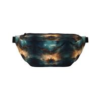 Marsupio grande con nave volante, idea regalo per sport, festival, allenamento, viaggi, corsa, stile casual, Nero , Taglia unica