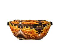 Marsupio grande con pila di patatine fritte, regalo per godersi sport, festival, allenamento, viaggi, corsa, casual, Nero , Taglia unica