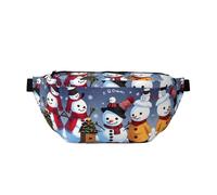 Marsupio grande con pupazzo di neve, regalo per godersi sport, festival, allenamento, viaggi, corsa, casual, Nero , Taglia unica