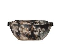 Marsupio grande con scritta "Running of the Horses", regalo per godersi sport, festival, allenamento, viaggi, corsa, casual, Nero , Taglia unica